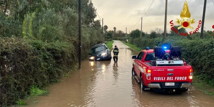 Maltempo ad Alghero: interventi dei vigili del fuoco