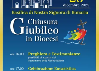 Domenica 28 dicembre 2025, presso la Basilica di Nostra Signora di Bonaria, si terrà la celebrazione di chiusura del Giubileo diocesano