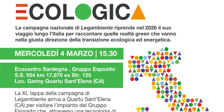 Dopodomani, mercoledì 4 marzo la campagna “I cantieri della transizione ecologica” di Legambiente farà tappa in Sardegna, a Quartu Sant’Elena