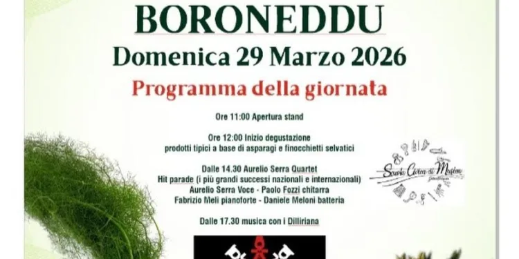 Boroneddu: il programma della 37ª sagra degli asparagi e dei finocchietti selvatici
