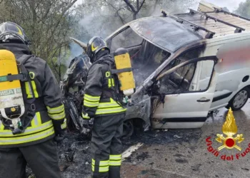 Olbia: a fuoco un furgone in località Casagliana