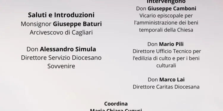 Si terrà venerdì 29 maggio, a Cagliari, l’incontro «Dove va l’8xmille: opere e progetti nella Diocesi di Cagliari»