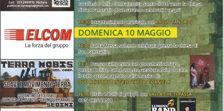 Sedini: la leva del 1989 organizza la festa di San Pancrazio