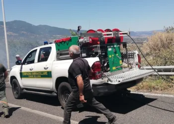 Primo incendio stagionale a Illorai lungo la via mons. Damiamo Filia e la regione Serraoro