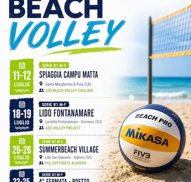 L’11 luglio si alzerà il sipario sul Circuito Regionale di Beach Volley 2026