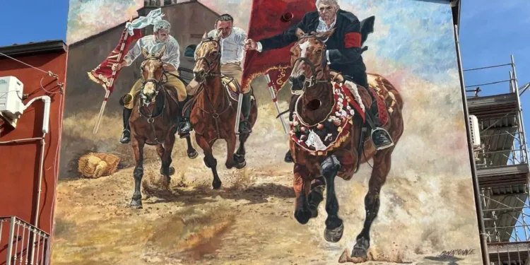 “Sas Bandelas”: a Suni un murale di Pina Monne