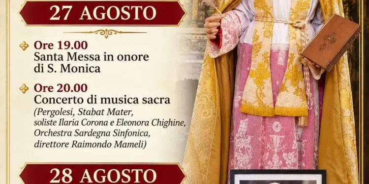 Il 27 e 28 agosto la festa di Sant’Agostino, a Cagliari, appuntamento capace di unire fede, tradizione, musica e partecipazione della comunità