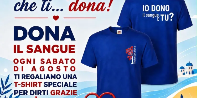 All’ospedale San Martino di Oristano “Ad agosto per chi dona.. una maglietta, che ti dona”