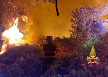 Nughedu Santa Vittoria: vegetazione a fuoco in via Mazzini