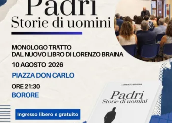 Nuovo appuntamento culturale, a Borore, nella piazza Don Carlo, lunedì 10 agosto, con il monologo “Padri – Storie di uomini”, tratto dal nuovo libro di Lorenzo Braina