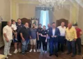 Il campione di pugilato Roberto Cammarelle in visita al Palazzo del Marchese, a Porto Torres