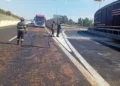 Camion perde uva presso lo svincolo dell’aeroporto all’ingresso di Olbia