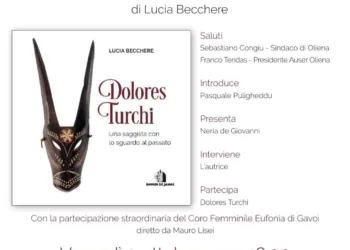 Oliena: venerdì 9 ottobre la presentazione del volume “Dolores Turchi – Una saggista con lo sguardo al passato” di Lucia Becchere