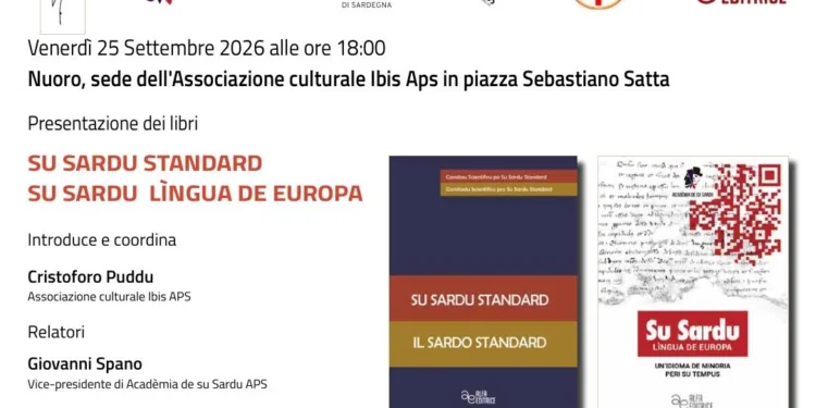 NÙGORO – chenàbura 25.09.2026: presentada de sa gramàtica normadora ‘Su Sardu Standard ‘ e de sa rassìnnia istòricu antològica ‘Su Sardu, lìngua de Europa’