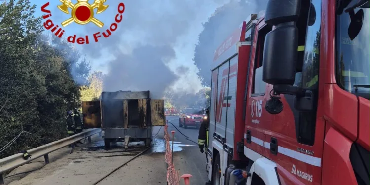 Orune: a fuoco un carrello compressore