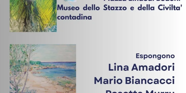 In mostra a Budoni le sensibilità creative pittoriche di Rosetta Murru, Lina Amadori e Mario Biancacci