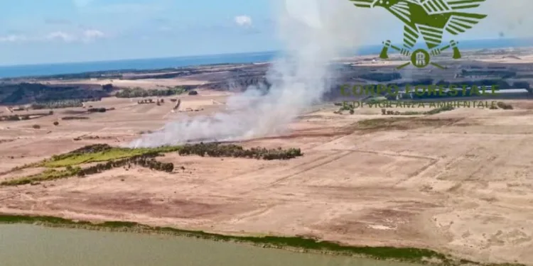 Riola Sardo: incendio in località Nuraghe Ziricottu