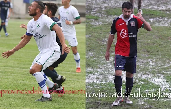 Mauro Ragaztu e Cristian Cacciuto, bomber senza età (entrambi 43enni), i loro goal decisivi ieri per le vittorie di Sant’Elena e Accademia Sulcitana